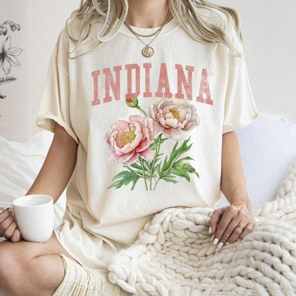 Other - Indiana State Flower Colors Garment Dyed Bohod Shirt